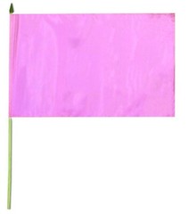Lot of 3 Pink Plain Solid Color 12×18 12″x18″ Stick Flag 24″ Wood Staff