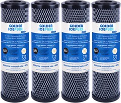 2.5″ x 10″ Whole House CTO Carbon Sediment Water Filter, GOLDEN ICEPURE, 4PACK