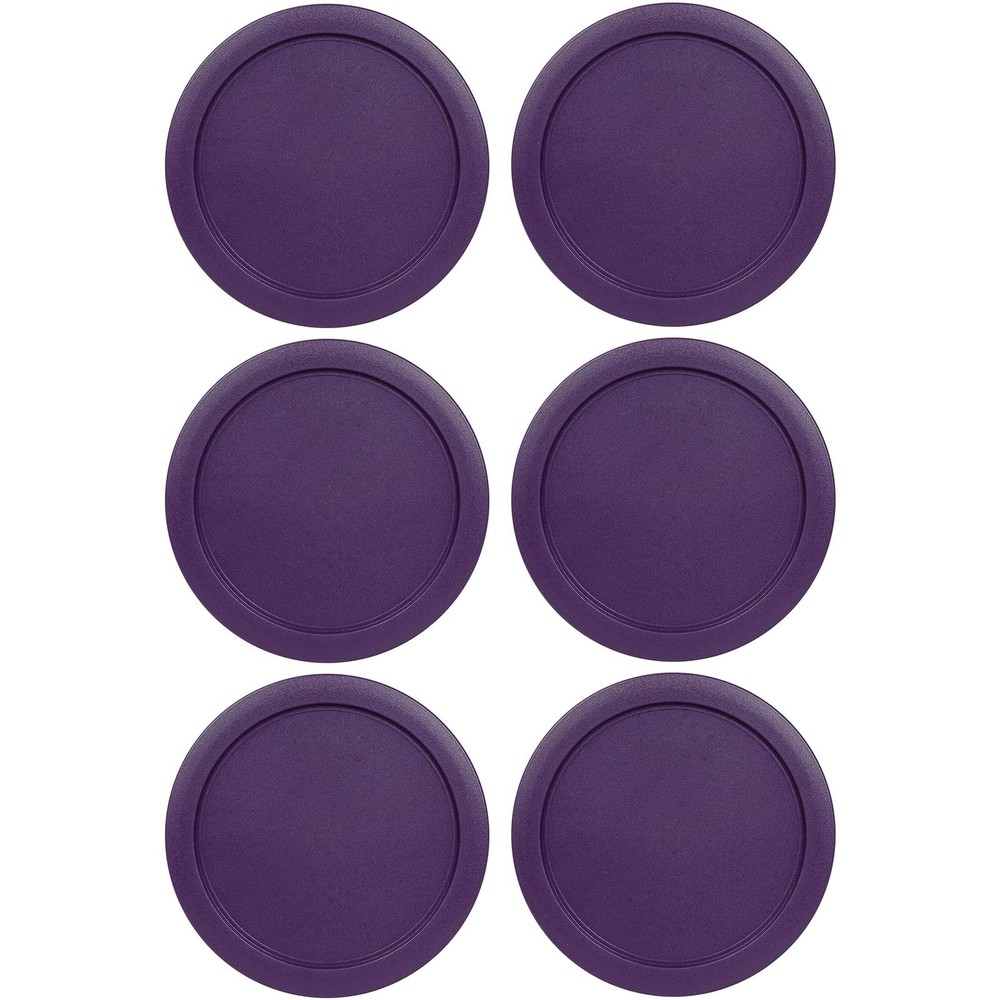 Replacement Lids for Pyrex 1-CUP Storage Cover 4″ Bowl 7202-PC Purple (6 pcs)