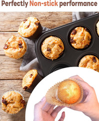 200 Pcs Natural Non-Stick Cupcake Liners, Food-Grade Greaseproof Muffin Cups