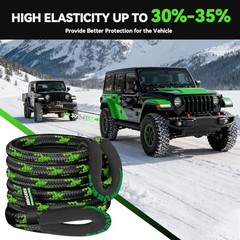 Kinetic Recovery Rope, 1″ x 30ft 48500LBS, Kinetic Rope 30FT Black & Green