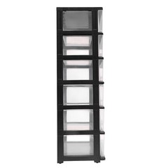 Rolling Drawer Cart Mobile PP 6-Drawer Dorm Storage Cart for Offices Home