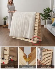 NAIZEA Japanese Tatami Mat, Foldable Tatami Bed Frame Twin Full Queen Floor Bed