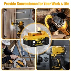 6Pack For DeWalt 20V 20 Volt Max 8.0AH Lithium Ion Battery DCB206 DCB205 DCB204
