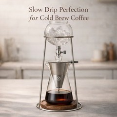 Iced Coffee Cold Brew Drip Coffee Maker Stainless Steal 400mL Borosilicate Glass