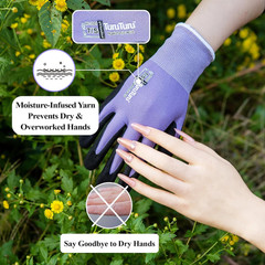 Gardening Gloves for Women, 2 Pairs, Hyaluronic Acid Moisturizing Gloves, Breath