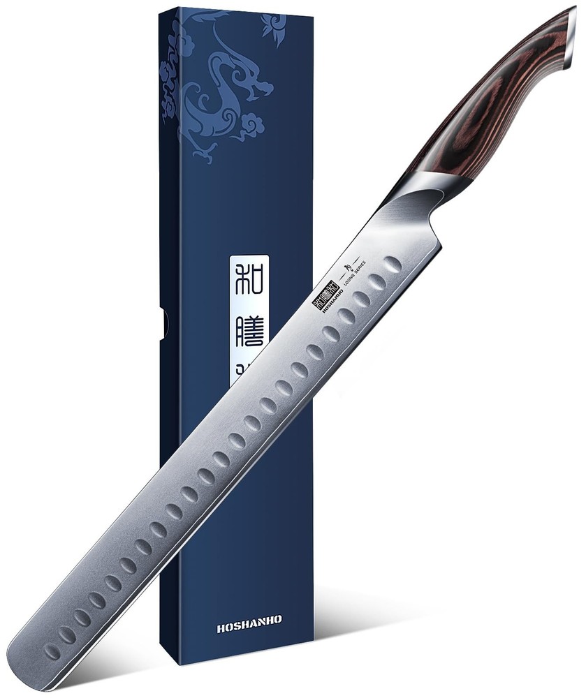 HOSHANHO 12″ Carving Slicing Knife Razor Sharp Brisket Knives for Meat Cutting