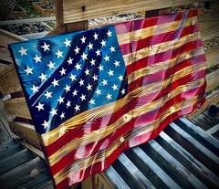 Rustic | American Handmade | Waving Wood American Flag Patriotic Wall Decor Gift