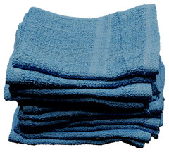 12×12 Blue 100% Cotton Washcloth Rags Multi Purpose Reusable Cleaning Cloths