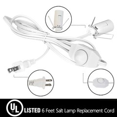 Betus Salt Lamp Cord with Dimmer Control – Power Cord with Dim Switch & Clip