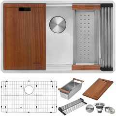 Ruvati 32-inch Undermount Workstation Kitchen Sink Single Bowl – RVH8300