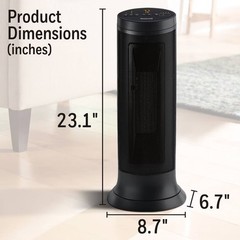 Honeywell Slim Ceramic Tower Heater Black: Indoor Space Heater, Adjustable