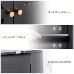 71″ Kitchen Pantry Storage Cabinet, Metal Storage Cabinet with Doors and Shelves