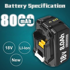 2PACK For Makita 18Volt 8.0Ah LXT Li-Ion Battery BL1860B BL1830 BL1850 / Charger