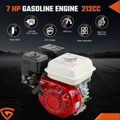 7HP 212cc Gas Engine For Honda GX160, 4 Stroke OHV Air Cooled Horizontal Shaft
