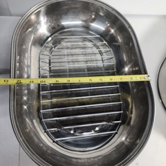 Himark Stainless Steel Oval Roaster Roasting Pan With Lid Rack 18″ X 12.5″