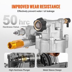 VEVOR Pressure Washer Pump Power Washer Pump 3/4″ Horizontal 3400 PSI 2.5 GPM