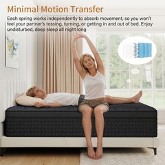 12″14″ Gel Memory Foam Mattress Pocket Spring Twin Full Queen King Size In A Box