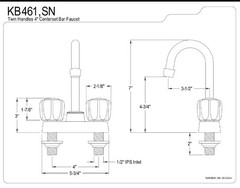 Kingston Brass • #KB461 Supreme Collection 4″ Centerset Bar/Faucet • Chrome New!