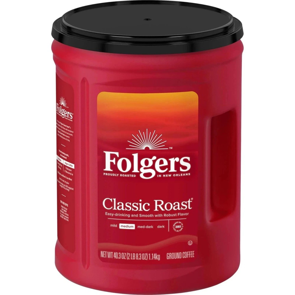 Folgers Classic Roast Ground Coffee, Medium Roast, 40.3 oz free shiping