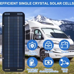 60W Solar Panel 12V Trickle Charger Battery Charger Kit Maintainer Boat Car RV