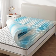 Cooling Gel Memory Foam Mattress Topper 5-Zone Pressure Relief Soft Bed Pad