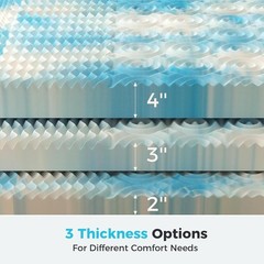 DUMOS 5-Zone Support Memory Foam Mattress Topper,Pain Relief,Cooling Gel Infused