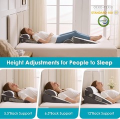 Wedge Pillow Set for Sleep Recovery Acid Reflux Snoring Pain Relief Bed Wedge