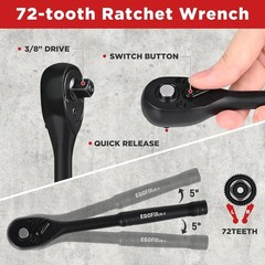3/8 In. 50 Piece Milwaukee 6 Point Impact Socket Ratchet Drive and Metric Set