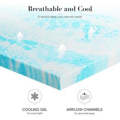 Blue Gel Memory Foam Topper – 3″ Thick, Full Size Bed Enhancer