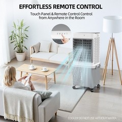 Evaporative Air Cooler 2800CFM Swamp Cooler Fan with 10Gal Detachable Water Tank