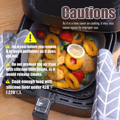 Silicone Liners Square for Air Fryer, 2 Pcs Non-Stick -Grade Reusable Basket Sil