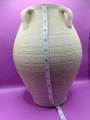 Ceramic Vase Rough Texture – Rustic Amphora Style Rustic with 4 Sashes 12.5 IN