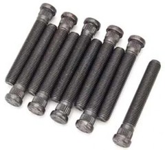 Wheel Stud, 7/16-20 in Thread, 2.875 in Long, 0.480 Knurl, Steel, Black