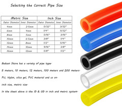 8Mm X 5Mm Black Pneumatic Tubing Pipe PU Polyurethane Air Compressor Tubing Hose