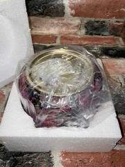 Bath & Body Works 4.25″ Covered in Roses Ribbed Glass Candle Holder Pedestal NIB