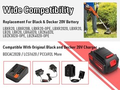For Black & Decker 3.0AH /8.0AH Lithium Battery Li-Ion 20V MAX LBXR20 LBXR2020