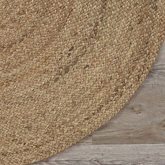 Rug Round Jute Reversible 100% Natural Braided Home Decor Rustic Look Rug