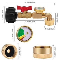 1Lb To 20Lb Tank Propane Refill Adapter With Gauge And ON-Off Control Valve US