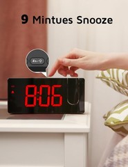 GOLOZA Projection Alarm Clock, Digital 7*3*1.5in, Red Digit+red