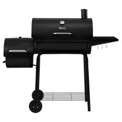Royal Gourmet 30-Inch Charcoal Grill & Offset Smoker with Fixed Side Table