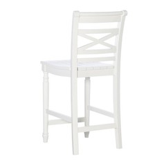 Home Square 24.25″ Wood Counter Stool in White Finish – Set of 2