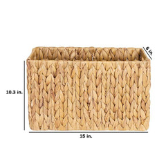 Brown 15 In. X 10.3 In. Water Hyacinth Freestanding Magazine Rack
