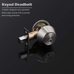 Double Cylinder Deadbolt Door Locks Keyed Alike Both Sides Satin Nickel 2 Pack