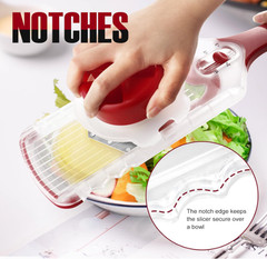Mandoline Slicer with Hand-Held, Vegetable Slicer with Food Holder， Adjustable S