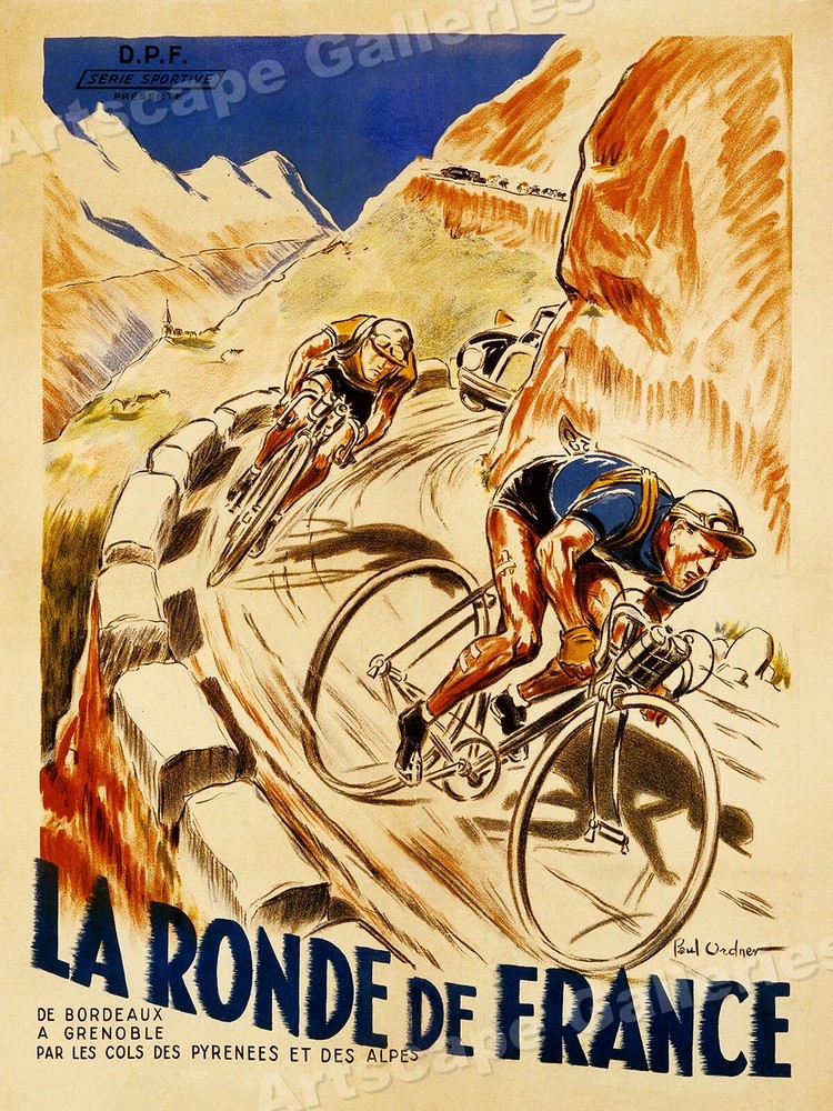 1928 “La Ronde de France” Tour de France Vintage Style Bicycle Poster – 20×28