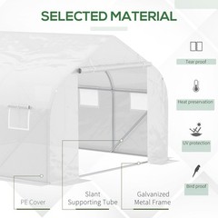 12′ x 10′ x 7′ Greenhouse Large Walk-in Hot Green House Plant Gardening White