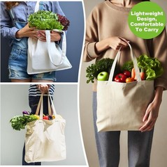 Canvas Tote Bag 4 Pack Reusable Cotton Shopping Bags Blank DIY Craft Tote Market