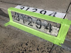 Modern Curb House Number Stencil; 4″, Mid Century, Palm Springs, Neutra, Atomic