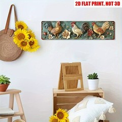 Retro Rooster Metal Sign Farmhouse Plaque Home Decor Rural Chicken Coop Wall Art